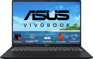 ASUS Vivobook 16 (2025), Copilot + PC with Backlit Keyboard, AI PC, Snapdragon X - (16 GB/512 GB SSD/Windows 11 Home) X1607QA-MB049WS Thin and Light Laptop (16 Inch, Quiet Blue, 1.88 Kg, With MS Office)